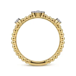 Gabriel & Co. 14K Yellow Gold Diamond Station Bujukan Stackable Ring