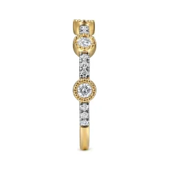 Sale Gabriel & Co. 14K Yellow Gold Diamond Station Stackable Ring