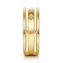 Online Gabriel & Co. 14K Yellow Gold Diamond Station Easy Stackable Ring