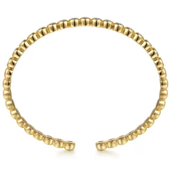 New Gabriel & Co. 14K Yellow Gold Diamond Station Open Bangle