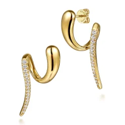 Outlet Gabriel & Co. 14K Yellow Gold Diamond Stud Drop Earrings