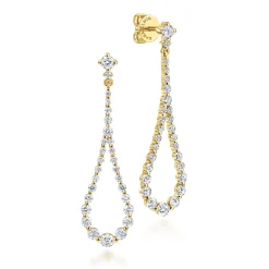 Sale Gabriel & Co. 14K Yellow Gold Diamond Stud Drop Earrings