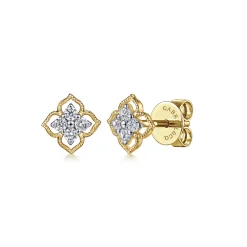 Best Gabriel & Co. 14K Yellow Gold Diamond Stud Earrings