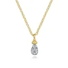 Outlet Gabriel & Co. 14K Yellow Gold Diamond Teardrop Pendant Necklace-Bujukan