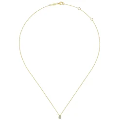 Gabriel & Co. 14K Yellow Gold Diamond Teardrop Pendant Necklace