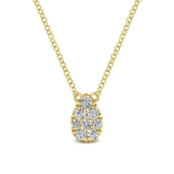 Gabriel & Co. 14K Yellow Gold Diamond Teardrop Pendant Necklace