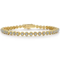 Hot Gabriel & Co. 14K Yellow Gold Diamond Tennis Bracelet