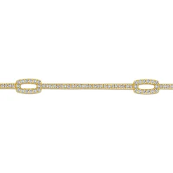 Hot Gabriel & Co. 14K Yellow Gold Diamond Tennis Bracelet with Rectangular Stations