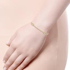 Hot Gabriel & Co. 14K Yellow Gold Diamond Tennis Bracelet with Rectangular Stations