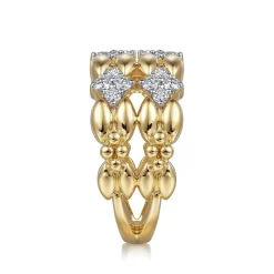 Clearance Gabriel & Co. 14K Yellow Gold Diamond Wide Band Ring