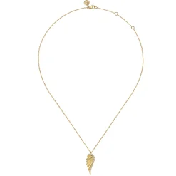Clearance Gabriel & Co. 14K Yellow Gold Diamond Wing Pendant Necklace