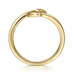 Clearance Gabriel & Co. 14K Yellow Gold Double Puffed Heart Bypass Ring