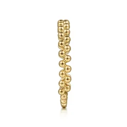 New Gabriel & Co. 14K Yellow Gold Double Row Bujukan Beads Stackable Ring