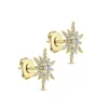 Best Gabriel & Co. 14K Yellow Gold Elongated Diamond Starburst Earrings