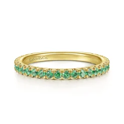 Gabriel & Co. 14K Yellow Gold Emerald Stacklable Ring