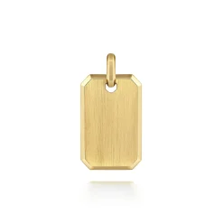 Gabriel & Co. 14K Yellow Gold Engravable Dog Tag Pendant
