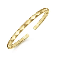 Outlet Gabriel & Co. 14K Yellow Gold Faceted Open Cuff Bracelet