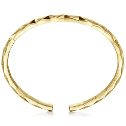 Outlet Gabriel & Co. 14K Yellow Gold Faceted Open Cuff Bracelet