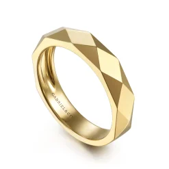 Online Gabriel & Co. 14K Yellow Gold Faceted Stackable Cigar Band