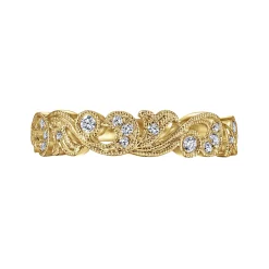 Outlet Gabriel & Co. 14K Yellow Gold Floral Diamond Anniversary Band - 0.15 ct