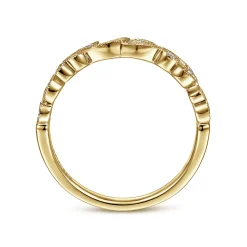 Outlet Gabriel & Co. 14K Yellow Gold Floral Diamond Anniversary Band - 0.15 ct