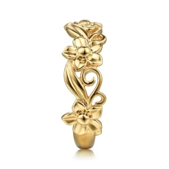Sale Gabriel & Co. 14K Yellow Gold Floral Garden Stackable Ring