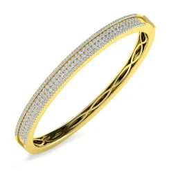Hot Gabriel & Co. 14K Yellow Gold Four Row Diamond Bangle