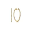 Gabriel & Co. 14K Yellow Gold French Pave 20mm Round Inside Out Diamond Hoop Earrings