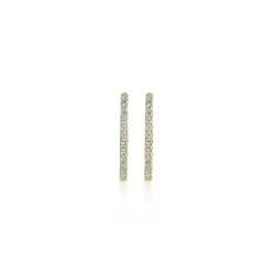 Sale Gabriel & Co. 14K Yellow Gold French Pave 20mm Round Inside Out Diamond Hoop Earrings