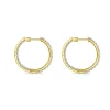 Gabriel & Co. 14K Yellow Gold French Pave 20mm Round Inside Out Diamond Hoop Earrings