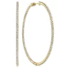 Discount Gabriel & Co. 14K Yellow Gold French Pave 60mm Round Inside Out Diamond Classic Hoop Earrings