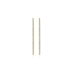 Best Gabriel & Co. 14K Yellow Gold French Pave 50mm Round Inside Out Diamond Hoop Earrings