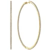 Hot Gabriel & Co. 14K Yellow Gold French Pave 80mm Round Inside Out Diamond Hoop Earrings