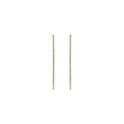 New Gabriel & Co. 14K Yellow Gold French Pave 60mm Round Inside Out Diamond Classic Hoop Earrings