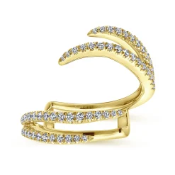 Discount Gabriel & Co. 14K Yellow Gold French Pave Set Diamond Ring Enhancer - 0.4 ct