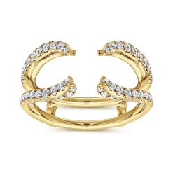 Sale Gabriel & Co. 14K Yellow Gold French Pave Set Diamond Ring Enhancer - 0.6 ct