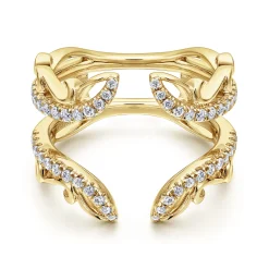 Outlet Gabriel & Co. 14K Yellow Gold French Pave Set Diamond Ring Enhancer - 0.35 ct