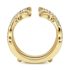 Outlet Gabriel & Co. 14K Yellow Gold French Pave Set Diamond Ring Enhancer - 0.35 ct