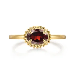 Sale Gabriel & Co. 14K Yellow Gold Garnet Bujukan Ladies Ring