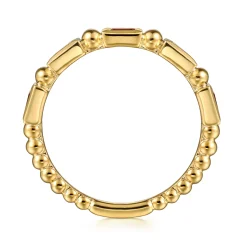 New Gabriel & Co. 14K Yellow Gold Garnet Geometric Stackable Ring