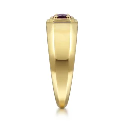 New Gabriel & Co. 14K Yellow Gold Garnet Signet Ring