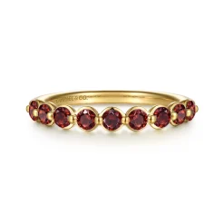 Hot Gabriel & Co. 14K Yellow Gold Garnet Stackable Ring
