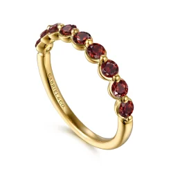 Hot Gabriel & Co. 14K Yellow Gold Garnet Stackable Ring