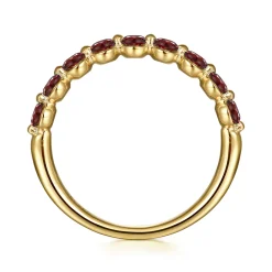 Hot Gabriel & Co. 14K Yellow Gold Garnet Stackable Ring