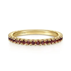 Hot Gabriel & Co. 14K Yellow Gold Garnet Stackable Ring