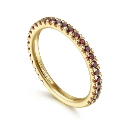 Hot Gabriel & Co. 14K Yellow Gold Garnet Stackable Ring