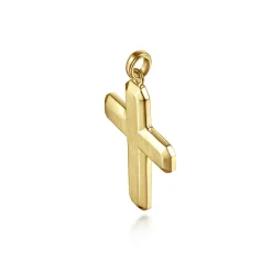 Best Gabriel & Co. 14K Yellow Gold Geometric Cross Pendant