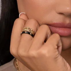 Sale Gabriel & Co. 14K Yellow Gold Geometric Station Stackable Ring