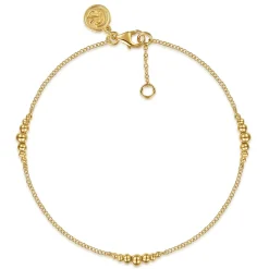Discount Gabriel & Co. 14K Yellow Gold Graduating Bujukan Ball Station Bracelet