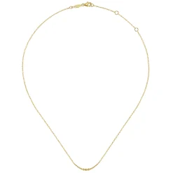 Best Gabriel & Co. 14K Yellow Gold Graduating Bujukan Beads Curved Bar Necklace